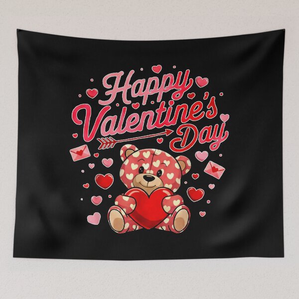 Item preview, Happy Valentine's Day Teddy Bear Heart Love Romance designed and sold by MerchDeviant.