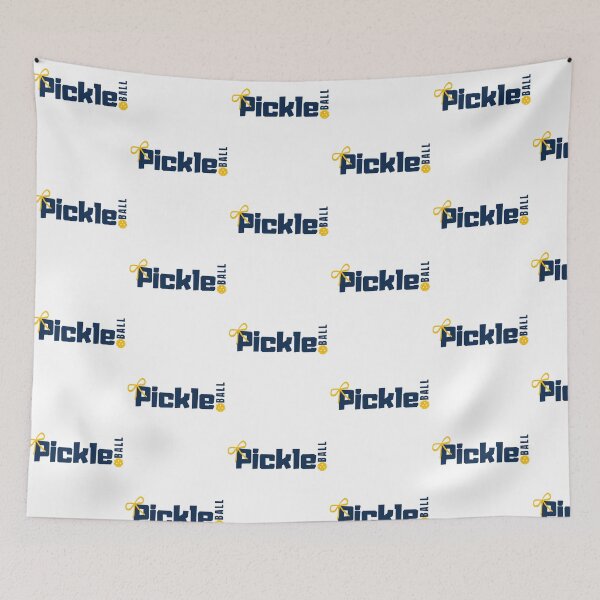 Item preview, PickleBall Graphic, Cute pickle ball T-Shirt, Doubles Partners Shirts, PB Lover Gifts, League Hats Navy Lemon Yellow Typography designed and sold by MerchSearchCO.