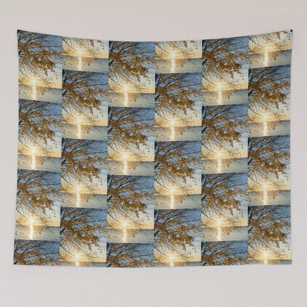 Item preview, Brilliant Yellows and Blues - the Golden Maple on the Lake Shore designed and sold by Georgia Mizuleva.