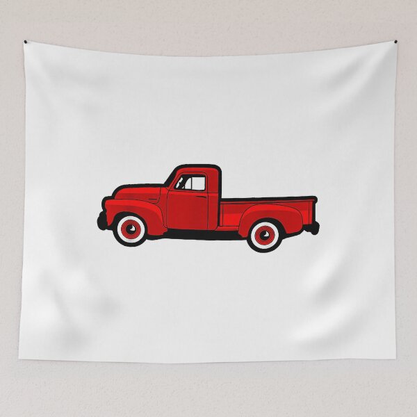 Item preview, Red Truck Vintage Classic Car designed and sold by MerchDeviant.