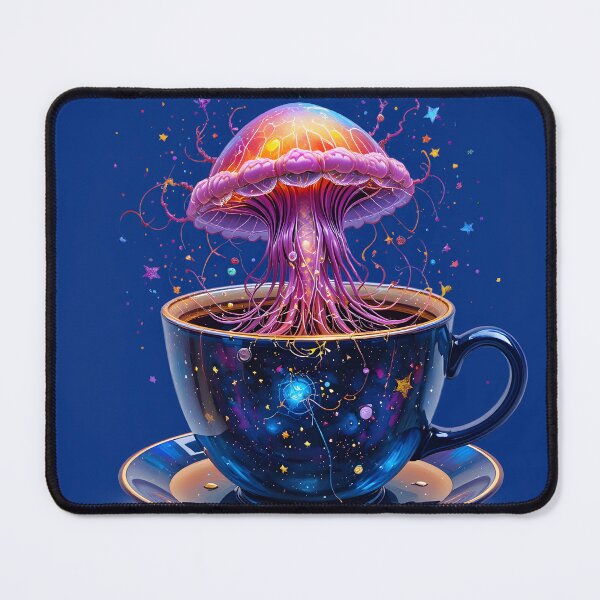 Item preview, Cosmic Jellyfish in Galaxy Teacup - Whimsical Space Fantasy Art Coffee Mug Design designed and sold by Amplify-n-Co.