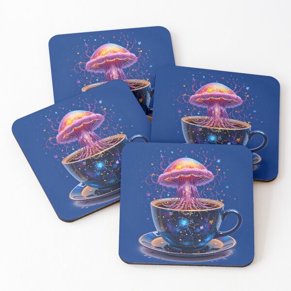 Item preview, Cosmic Jellyfish in Galaxy Teacup - Whimsical Space Fantasy Art Coffee Mug Design designed and sold by Amplify-n-Co.
