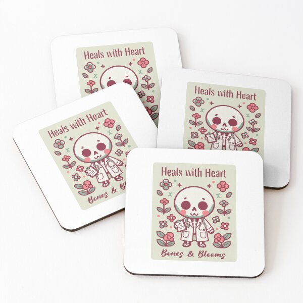 Item preview, Kawaii Skeleton Doctor Art — Bones and Blooms Heals with Heart Illustration designed and sold by Colorful-Garden.