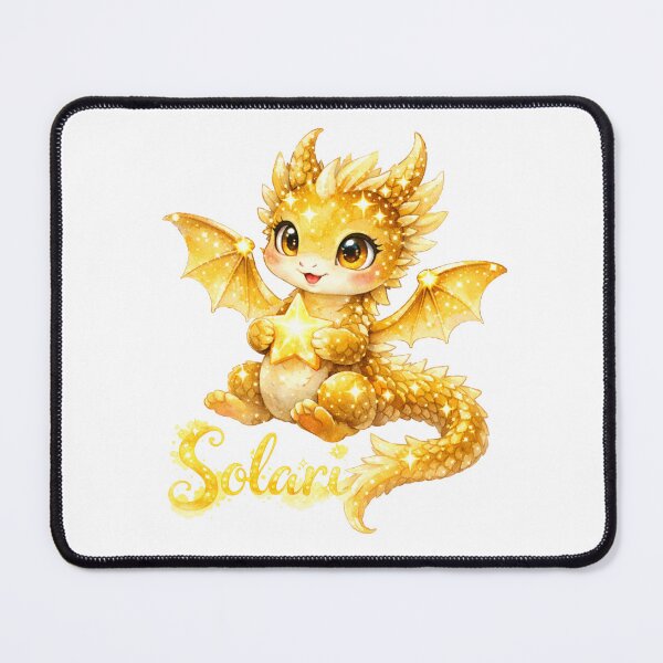 Item preview, Solari the Star Dragon - Sweet Adorable Golden Fantasy Dragon Illustration designed and sold by inspired-works.