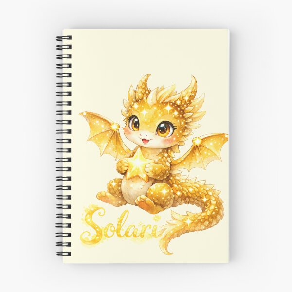 Item preview, Solari the Star Dragon - Sweet Adorable Golden Fantasy Dragon Illustration designed and sold by inspired-works.