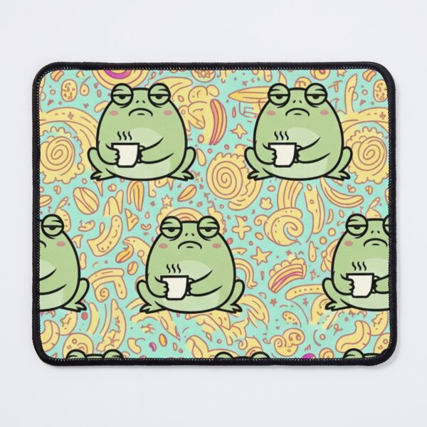 Item preview, Grumpy Frog Coffee Pattern – Funny Relatable Sarcastic Cute Frog Illustration designed and sold by anandsiva2703.