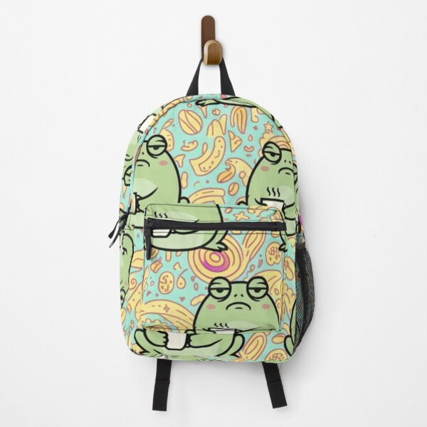 Item preview, Grumpy Frog Coffee Pattern – Funny Relatable Sarcastic Cute Frog Illustration designed and sold by anandsiva2703.