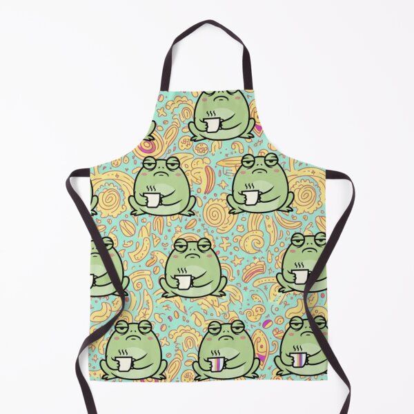 Item preview, Grumpy Frog Coffee Pattern – Funny Relatable Sarcastic Cute Frog Illustration designed and sold by anandsiva2703.