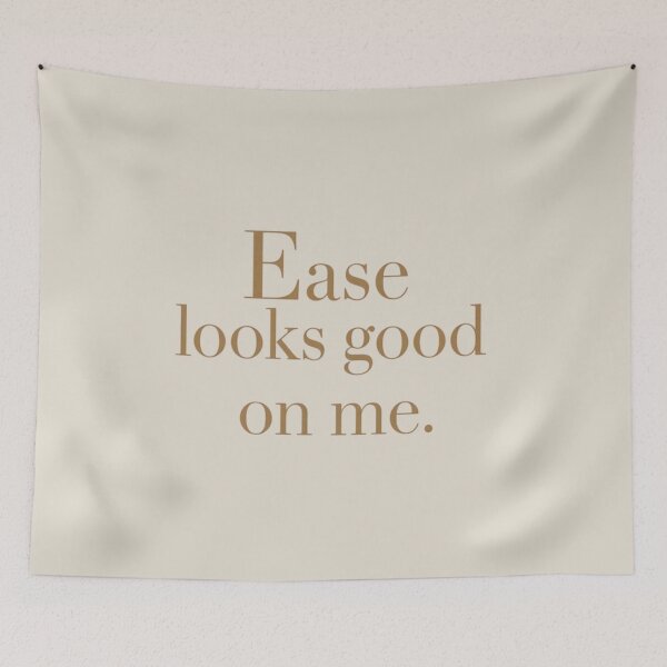 Item preview, Ease Looks Good on Me – Calm Minimal Quote Design designed and sold by Irene Catchmind.