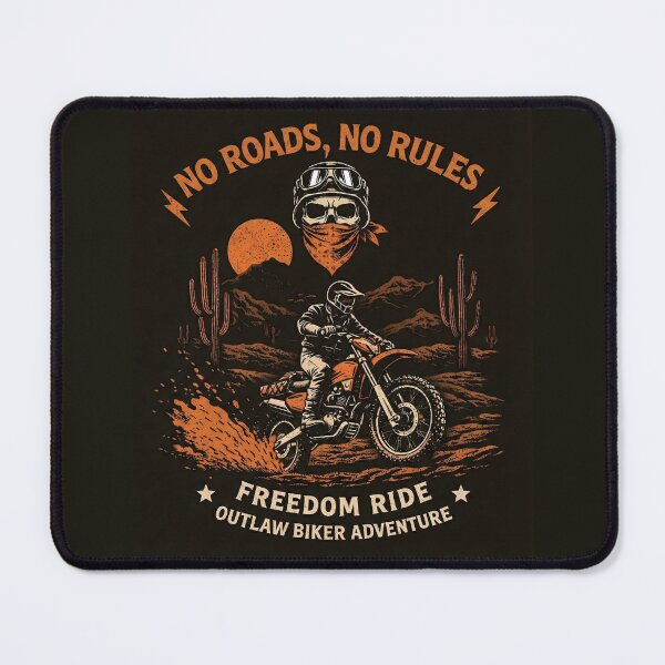 Item preview, No Roads No Rules – Retro Dirt Bike Adventure Tee | Freedom Ride Vintage Offroad Design designed and sold by SoulenCify.