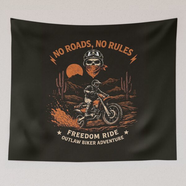 Item preview, No Roads No Rules – Retro Dirt Bike Adventure Tee | Freedom Ride Vintage Offroad Design designed and sold by SoulenCify.