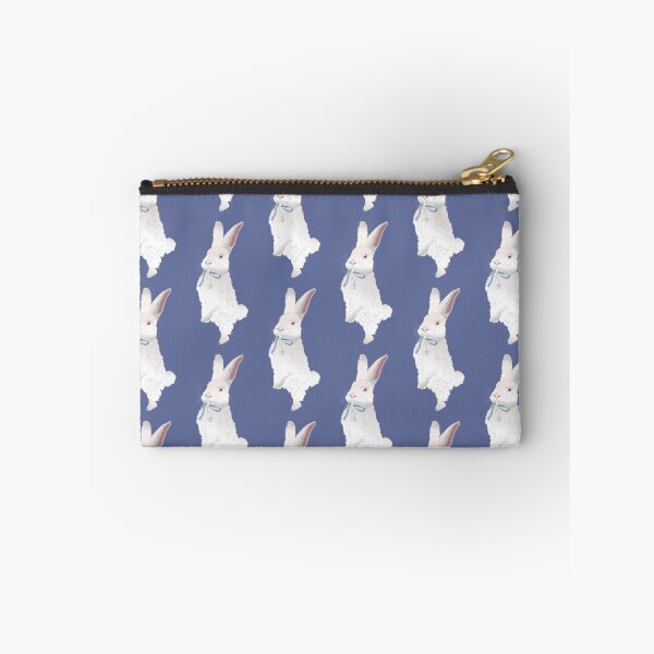 Item preview, Cute Animals Collection Easter White Bunny with Blue Ribbon designed and sold by Miza Drops.