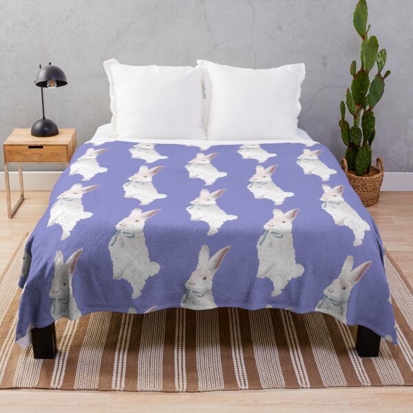 Item preview, Cute Animals Collection Easter White Bunny with Blue Ribbon designed and sold by Miza Drops.