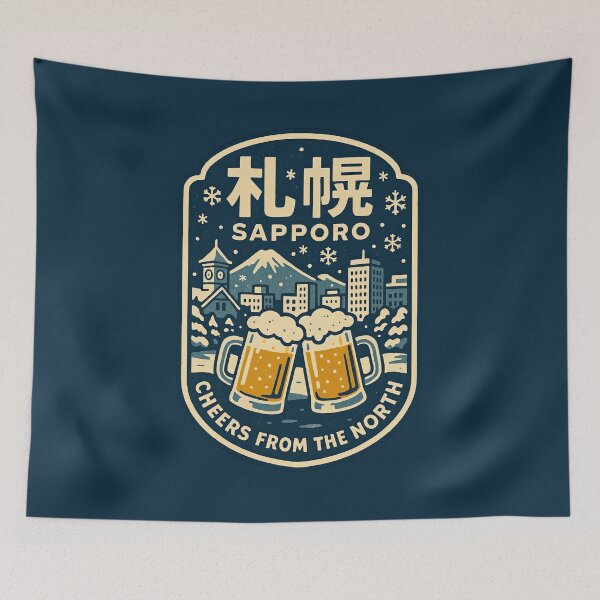 Item preview, Cheers Rising From Snowy Sapporo designed and sold by EdvvinStudios.