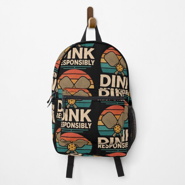 Item preview, Dink Responsibly Retro Paddle Badge designed and sold by maslowbsr17.