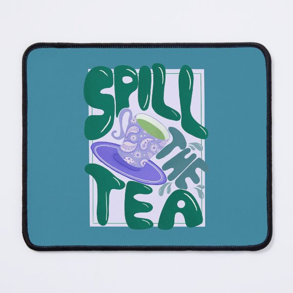 Item preview, Spill the tea - retro hand lettering - green and purple designed and sold by Home Cyn Home.