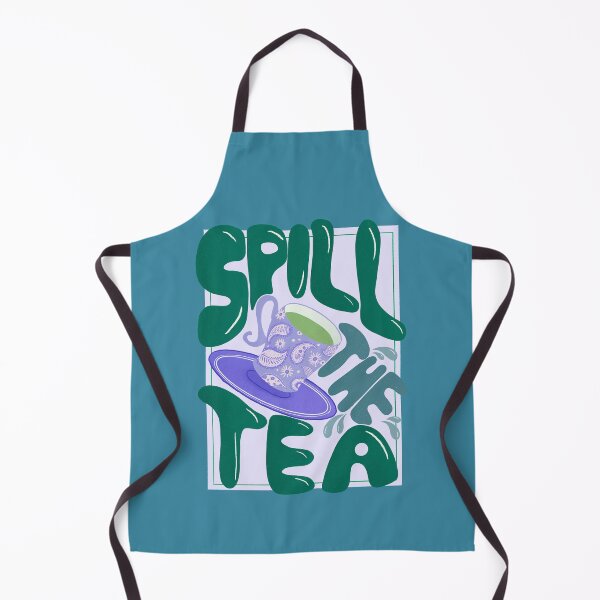 Item preview, Spill the tea - retro hand lettering - green and purple designed and sold by Home Cyn Home.