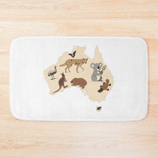 Item preview, Australian Animals Map Illustration – Native Wildlife Art, Australia Day designed and sold by Crafty Tiger Studio.
