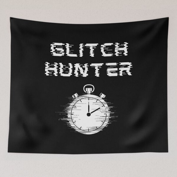 Item preview, Glitch Hunter – Time Attack Glitch Text and Stopwatch Design designed and sold by PHRASEandSTYLE.