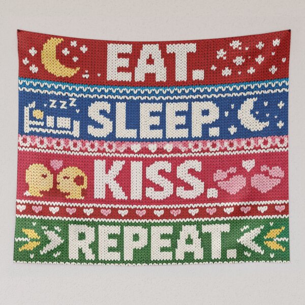 Item preview, Eat sleep kiss repeat designed and sold by Mauswohn.