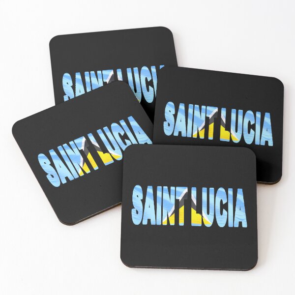 Item preview, SAINT LUCIA - Flag Flying in Wind cut to Letters Souvenir Sticker Shirt designed and sold by Adam Gormley.