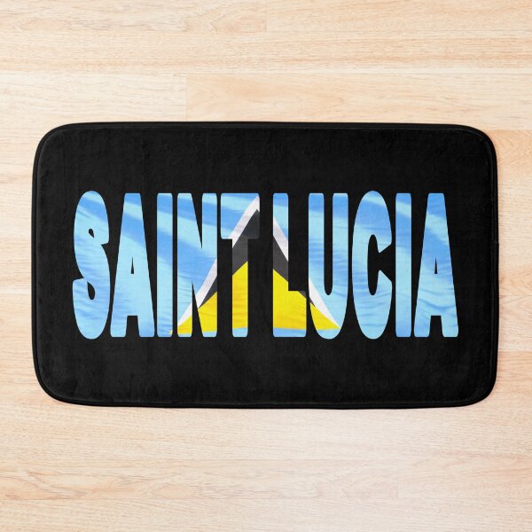 Item preview, SAINT LUCIA - Flag Flying in Wind cut to Letters Souvenir Sticker Shirt designed and sold by Adam Gormley.