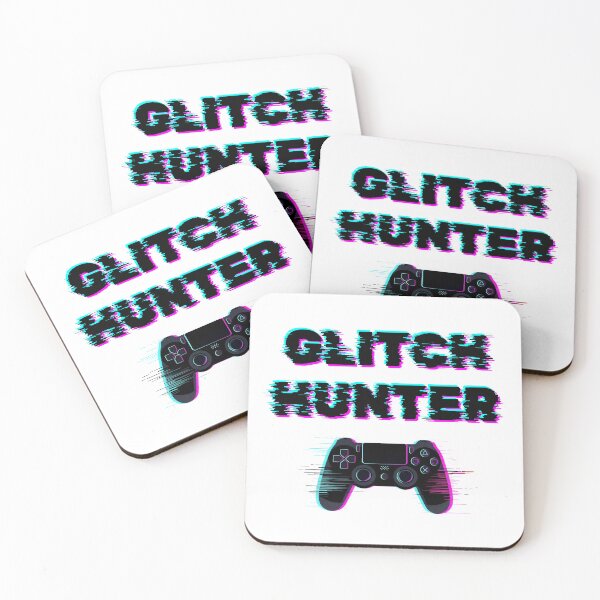 Item preview, Glitch Hunter – Neon Glitch Gaming Text and Controller Art designed and sold by PHRASEandSTYLE.