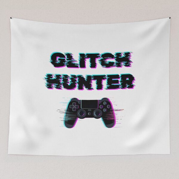Item preview, Glitch Hunter – Neon Glitch Gaming Text and Controller Art designed and sold by PHRASEandSTYLE.