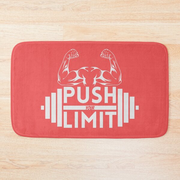 Item preview, Push Your Limit - Barbell and Flexed Bicep Gym Motivation designed and sold by Abaseen.