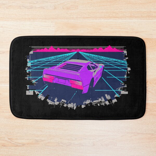 Item preview, Vibrant purple sports car speeding through neon-lit cyberpunk landscape designed and sold by DigitalGraphic1.