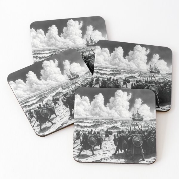 Item preview, Roman Legion Beach Landing Viking Ship Invasion Epic Historical Art designed and sold by EllDAV777.