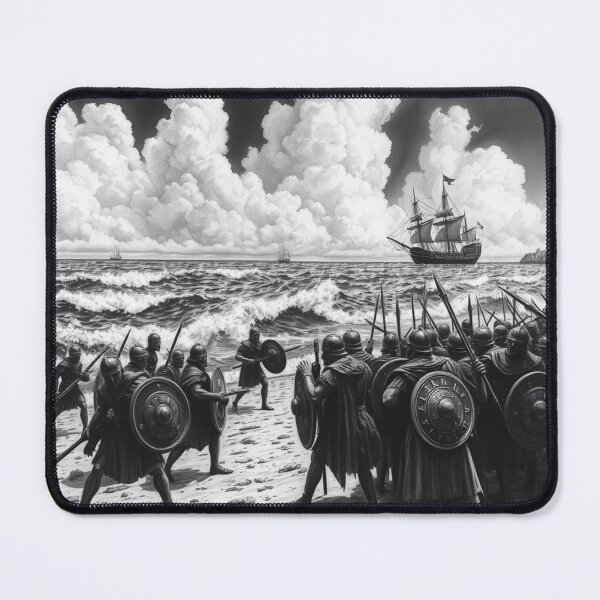 Item preview, Roman Legion Beach Landing Viking Ship Invasion Epic Historical Art designed and sold by EllDAV777.