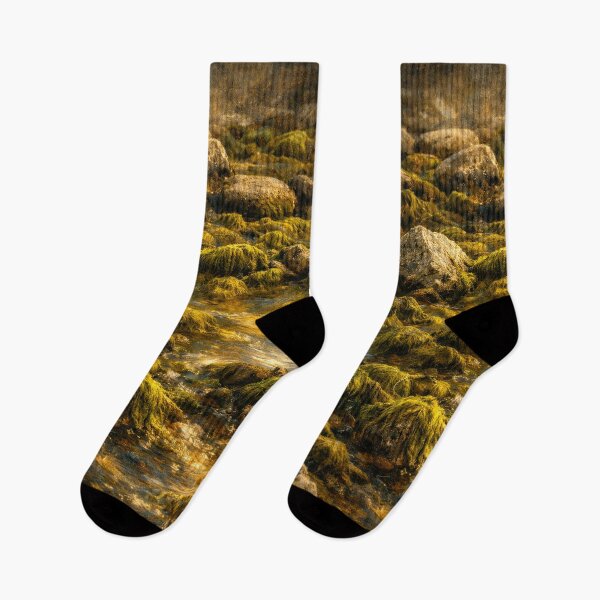Item preview, Moss-Covered Rocks in Clear Water. designed and sold by druidwolfart.