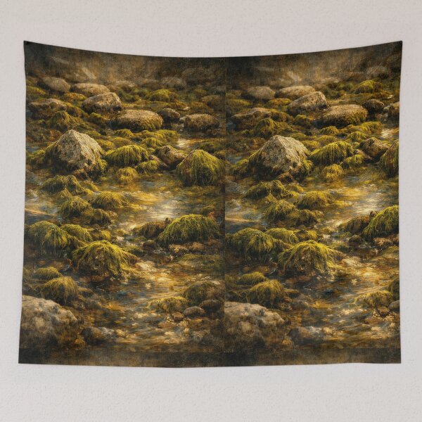 Item preview, Moss-Covered Rocks in Clear Water. designed and sold by druidwolfart.