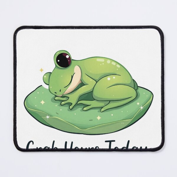 Item preview, Sleepy Frog on a Leaf – Cute Kawaii Frog Art designed and sold by Petonia.