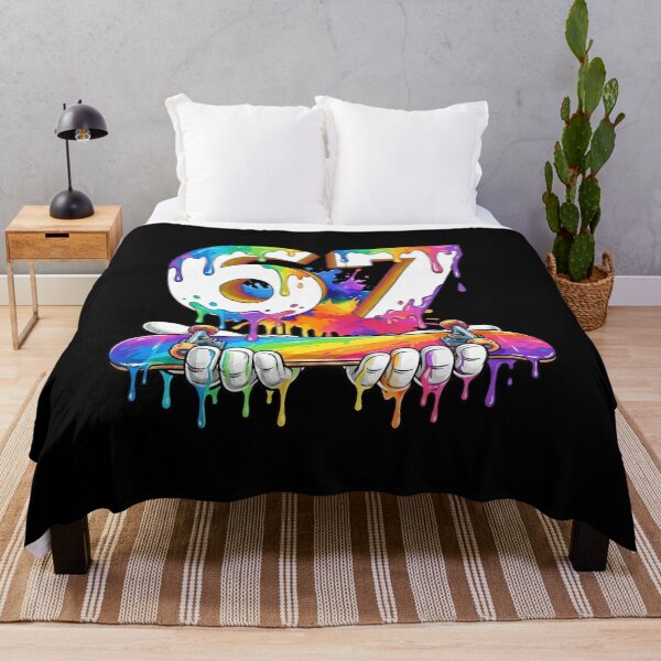Item preview, Rainbow 67 Six Seven Skateboard Drip Art T-Shirt designed and sold by LashondaGreen89.