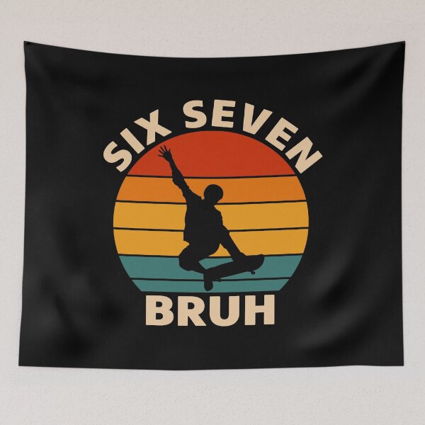 Item preview, Six Seven Bruh 6 7 Retro Skate T-Shirt designed and sold by LashondaGreen89.