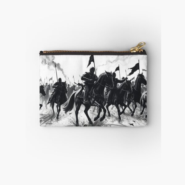 Item preview, Dark Fantasy Knight Cavalry Charge - Epic Black and White Medieval Warriors Art designed and sold by EllDAV777.