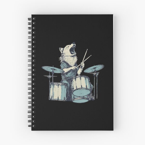 Item preview, Cute Wolf Playing Drums Wolves Drummer Music designed and sold by scottsurswab.