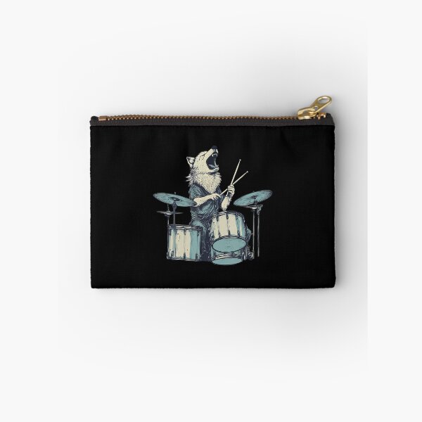 Item preview, Cute Wolf Playing Drums Wolves Drummer Music designed and sold by scottsurswab.