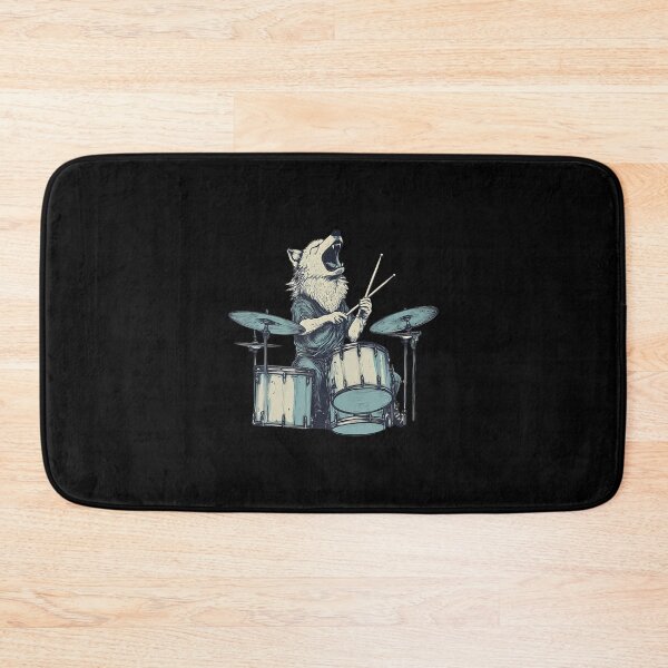 Item preview, Cute Wolf Playing Drums Wolves Drummer Music designed and sold by scottsurswab.