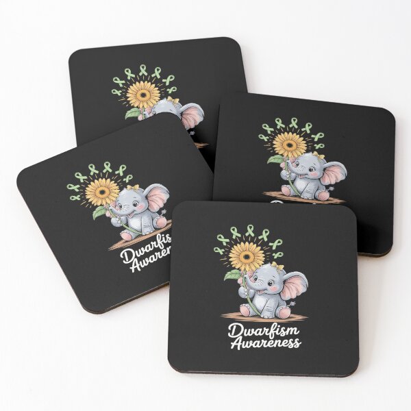 Item preview, DWARFISM AWARENESS Cute Elephant Sunflower Green Ribbon designed and sold by RonnasJackson.