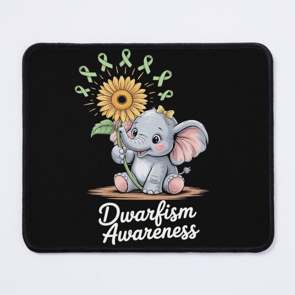 Item preview, DWARFISM AWARENESS Cute Elephant Sunflower Green Ribbon designed and sold by RonnasJackson.