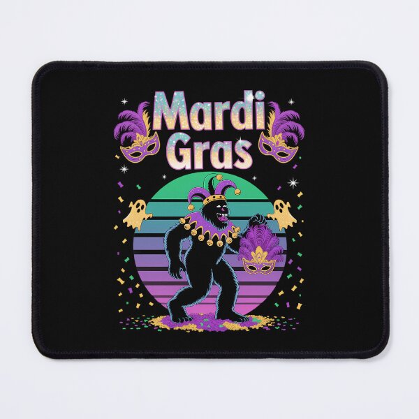 Item preview, Mardi Gras Bigfoot Funny designed and sold by CruelShadesSt.