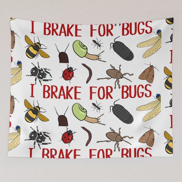 Item preview, I BRAKE FOR BUGS!! Bumper Sticker-Style Design designed and sold by rornelson.