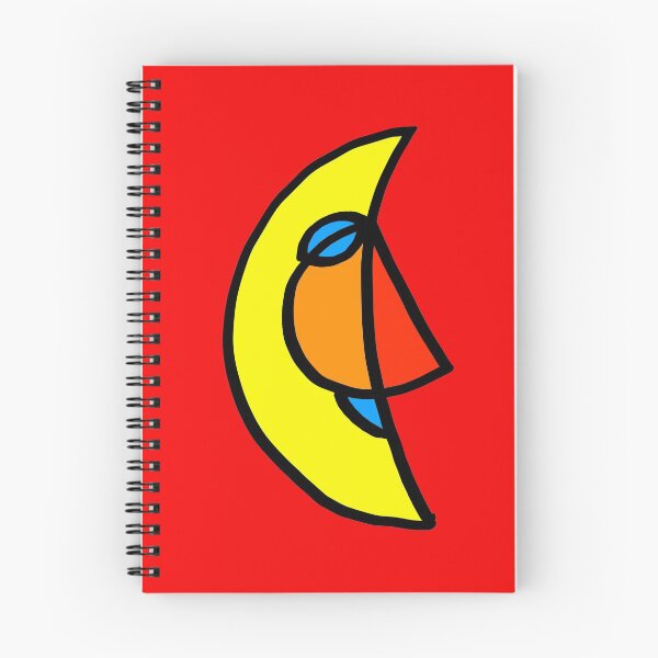 Item preview, Colored Smiling Moon on Red Board  designed and sold by Istvan Ocztos.