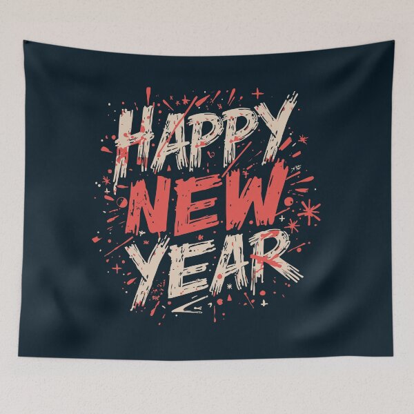 Item preview, Happy New Year Brush Typography Design designed and sold by DavidTeeStudio.