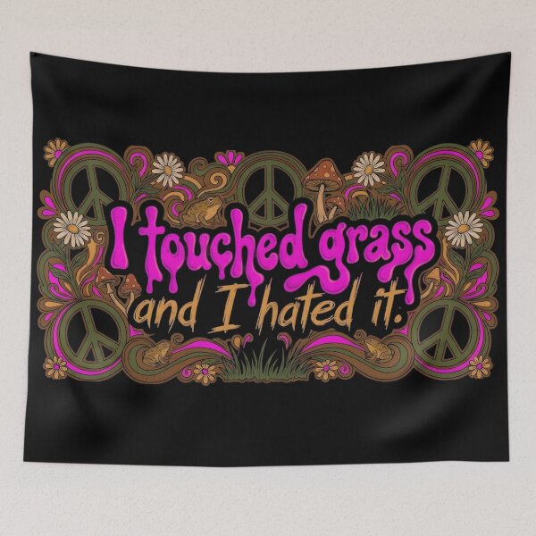 Item preview, I Touched Grass And I Hated It - Vintage 70s Psychedelic Goblincore designed and sold by auxincaftan0o.
