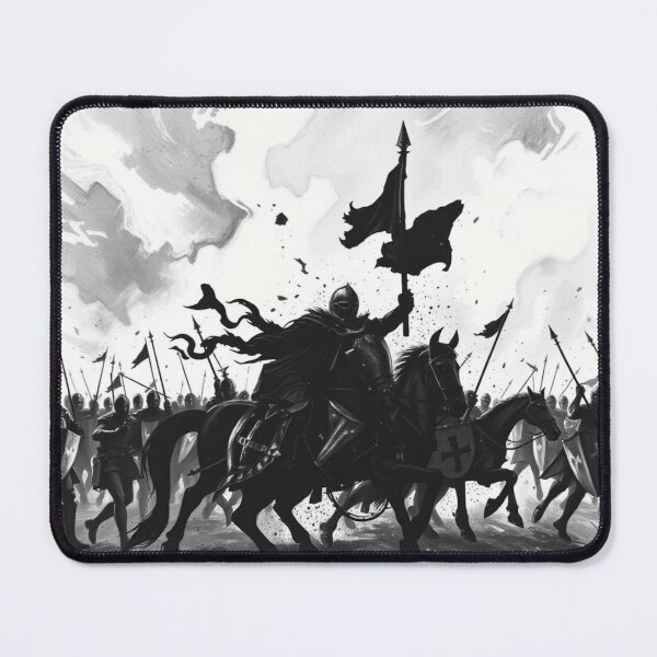 Item preview, Epic Black Knight Leading Medieval Army Charge Silhouette Art designed and sold by EllDAV777.