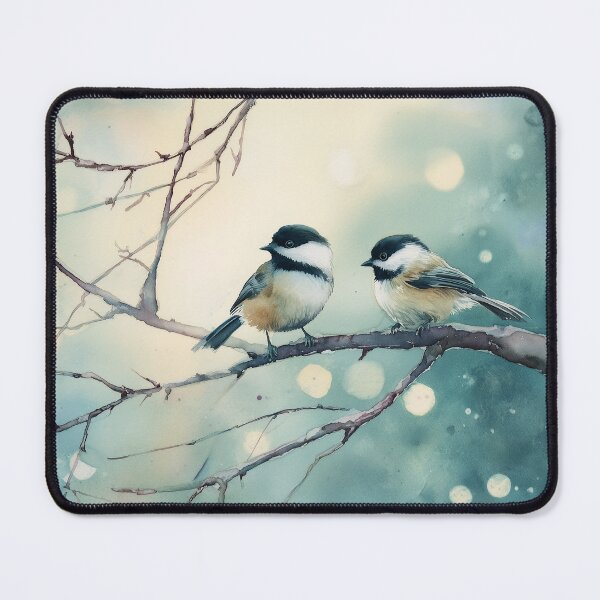 Item preview, Chickadees Perched on Branch in Winter designed and sold by laurashawart.